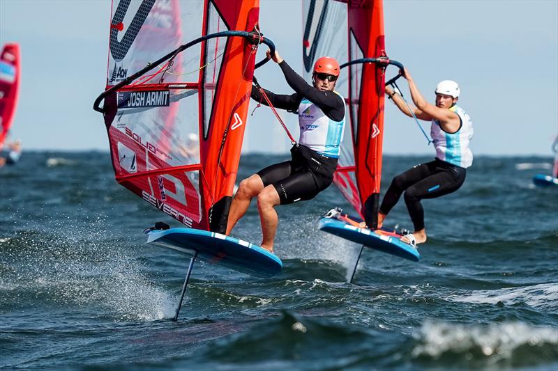Josh Armit - NZL - iQFoil -  Day 7, 2023 Allianz Sailing World Championships, The Hague, August 17, 2023  - photo © Sailing Energy / World Sailing