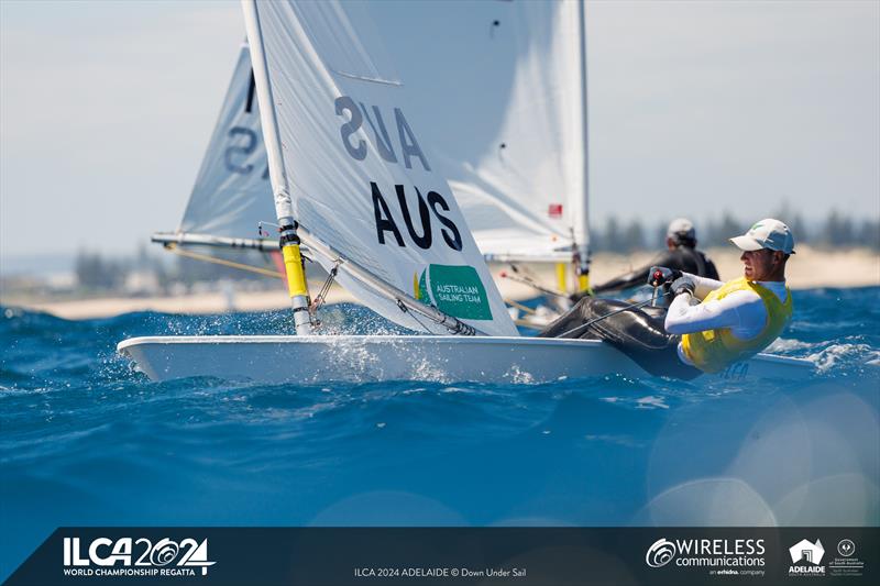 Australian Matt Wearn maintains his lead going into last two gold fleet races of the 2024 ILCA 7 Men World Championship - photo © Jack Fletcher / Down Under Sail