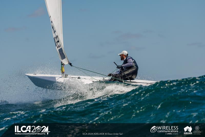 Germany's Philipp Buhl sits in fourth place overall after day 5 of the 2024 ILCA 7 Men World Championship - photo © Jack Fletcher / Down Under Sail