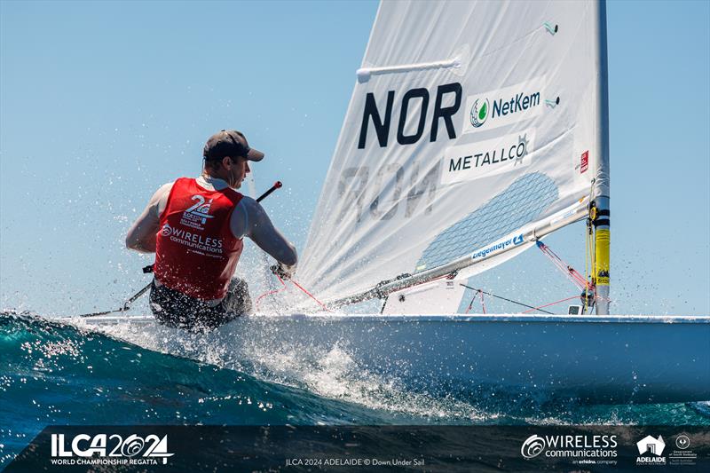 Hermann Tomasgaard heads into the medal race in second place at the 2024 ILCA 7 Men World Championship - photo © Jack Fletcher / Down Under Sail
