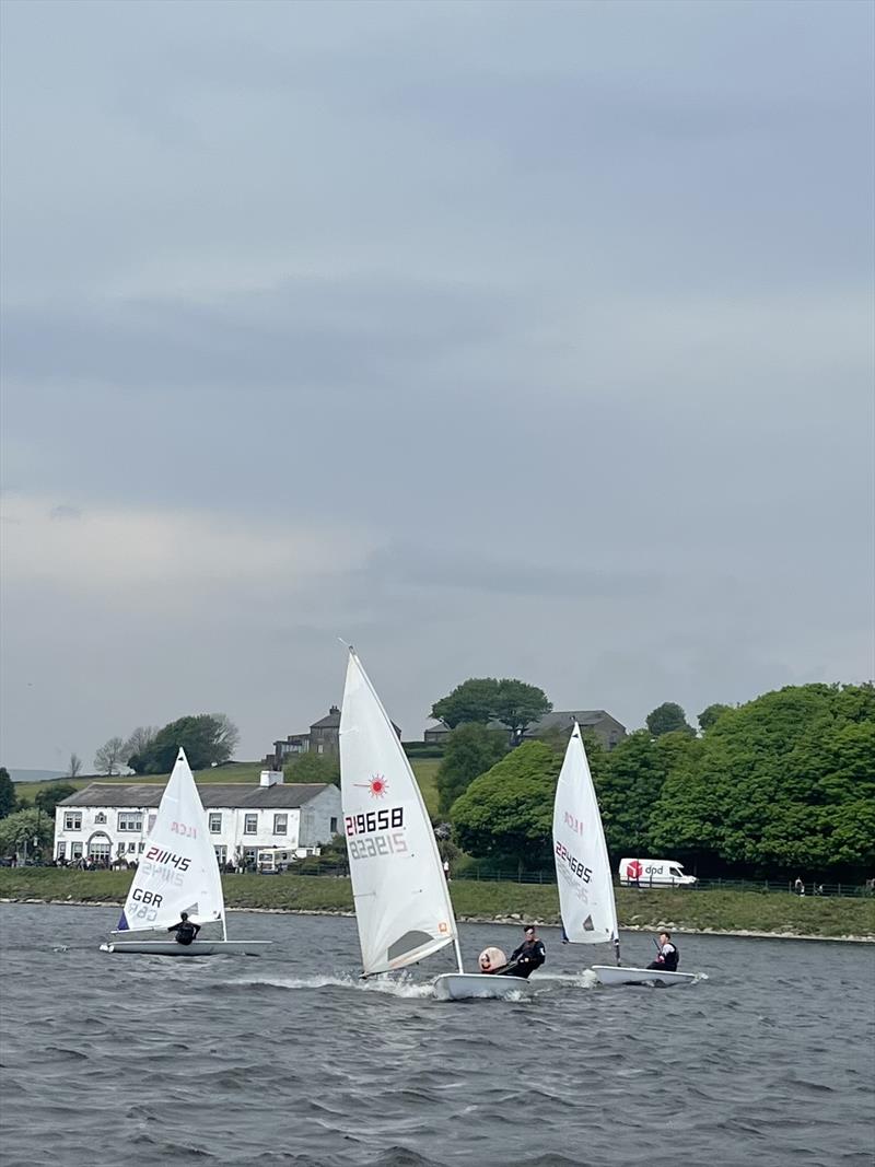Youth leaders in Lasers at Hollingworth Lake photo copyright Rhiann Bramwell taken at Hollingworth Lake Sailing Club and featuring the ILCA 7 class
