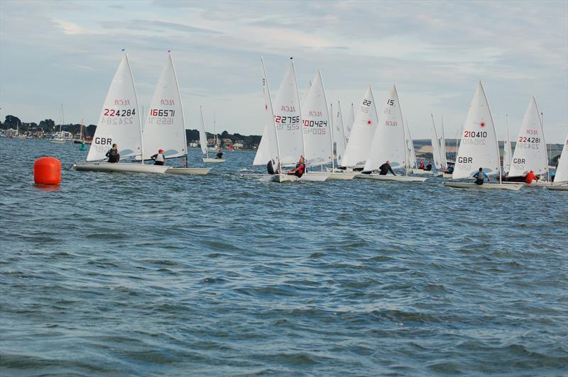 Colston Nichols risking all as the gate boat during ILCA Big Monday at Parkstone photo copyright Gary Hind taken at Parkstone Yacht Club and featuring the ILCA 7 class