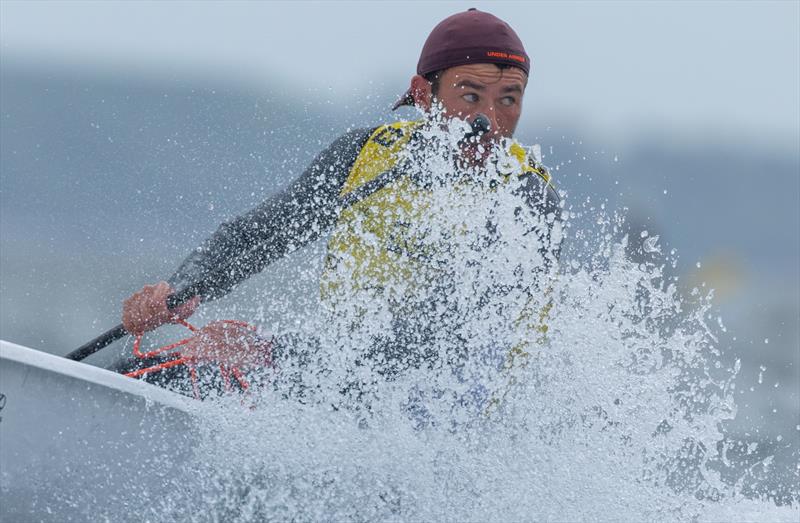 The Italian Lorenzo Brando Chivarini looks to the side on the course, but right to the front in the overall classification of the ILCA 7 at Kieler Woche - photo © Felix Diemer / Kieler Woche