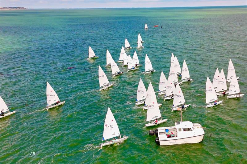 Start line - Laserfest 2025 at Whitstable photo copyright Ayhan Betez taken at Whitstable Yacht Club and featuring the ILCA 7 class