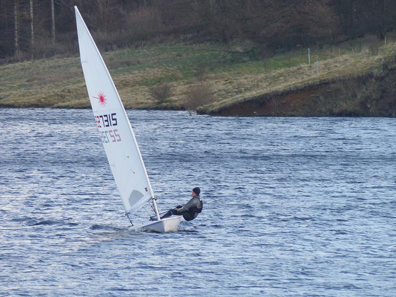 Ian Jones during the Dovestone Sailing Club Christmas Plate photo copyright Nik Lever taken at Dovestone Sailing Club and featuring the ILCA 7 class