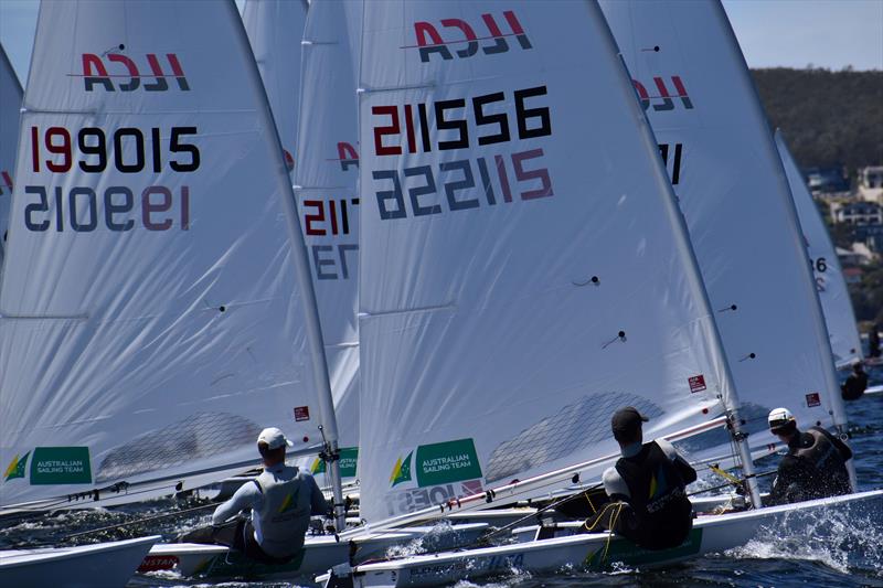 Tight racing betwen Australian Sailing Team members in the ILCA 7 - 2026 ILCA Oceania & Australian Open & Youth Championship Day 5 - photo © Jane Austin