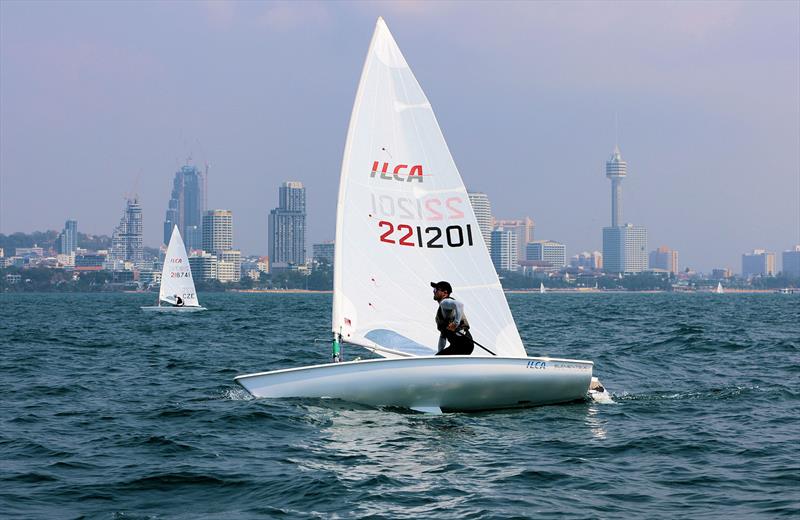 Georgii Pimkin exits a tack on day 1 of the Open Masters Championship 2026 photo copyright James Young taken at Royal Varuna Yacht Club and featuring the ILCA 7 class