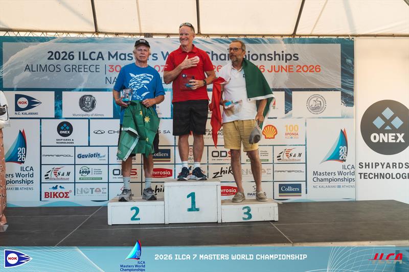 Prize Giving in the 2026 ILCA 7 Masters Worlds at Athens, Greece - photo © Harris Gkaniatsas / Nautical Club of Kalamaki