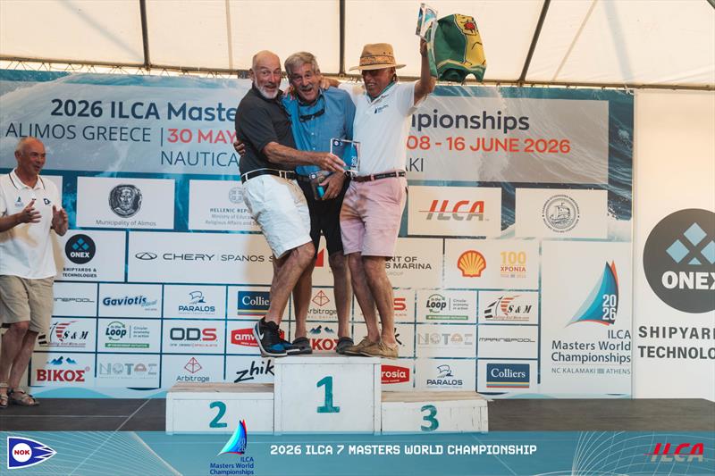 Prize Giving in the 2026 ILCA 7 Masters Worlds at Athens, Greece - photo © Harris Gkaniatsas / Nautical Club of Kalamaki