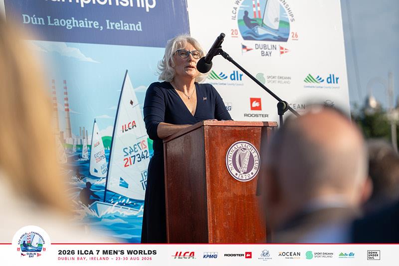 Rosemary Cadogan, Commodore of the Royal St George Yacht Club - 2026 ILCA 7 Men's World Championship Officially Opens in Dublin Bay - photo © Jordan Roberts / Down Under Sail