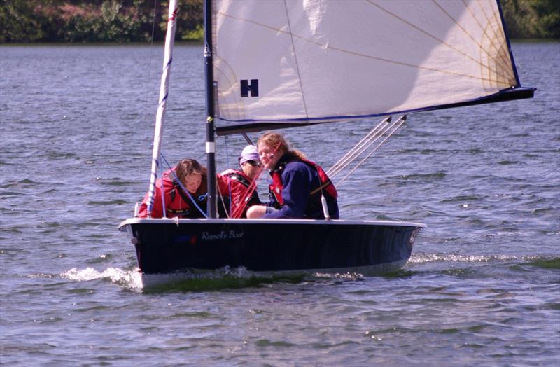 Sarah Green, Llandegfedd's Senior Instructor takes Fred Weston and Hannah Tinklin for a sail as Llandegfedd Sailing Club Push the Boat Out photo copyright Andy Howard taken at Llandegfedd Sailing Club and featuring the 2000 class