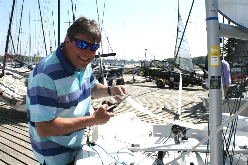Bay Hippisley of Itchenor Sailing Club cuts the ribbon on Mako - photo © David Priscott