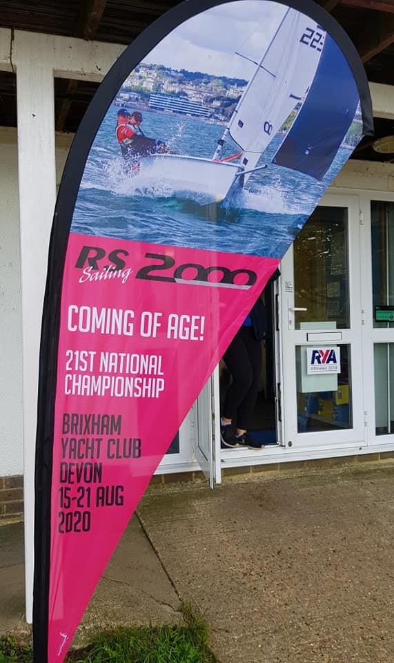 The 2020 Nationals flag flutters during the 2000 class Inlands at Weir Wood photo copyright Kev O'Brien taken at Weir Wood Sailing Club and featuring the 2000 class