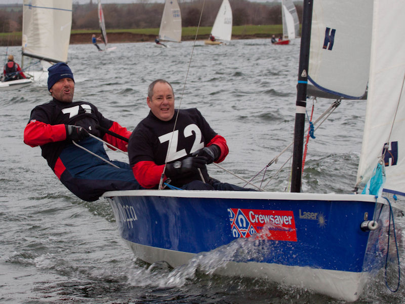 Tim Cripps and Russ Clay during the First of Year race at Notts County photo copyright David Eberlin taken at Notts County Sailing Club and featuring the 2000 class