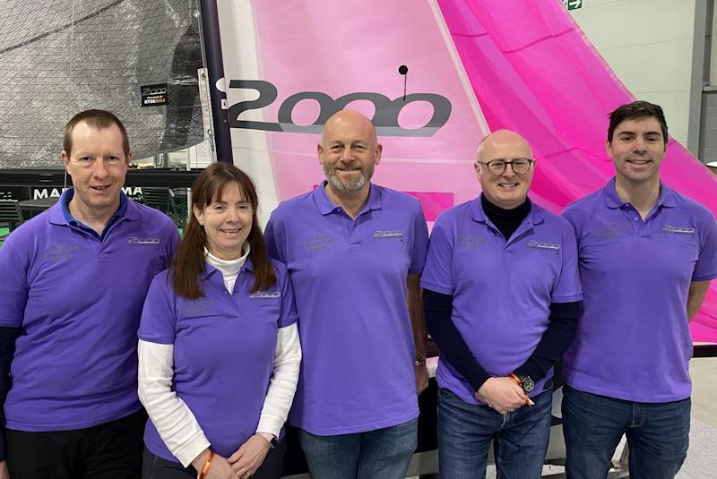 Purple patrol at the RYA Dinghy & Watersports Show 2024 - the 2000 Class Association volunteers - photo © Magnus Smith