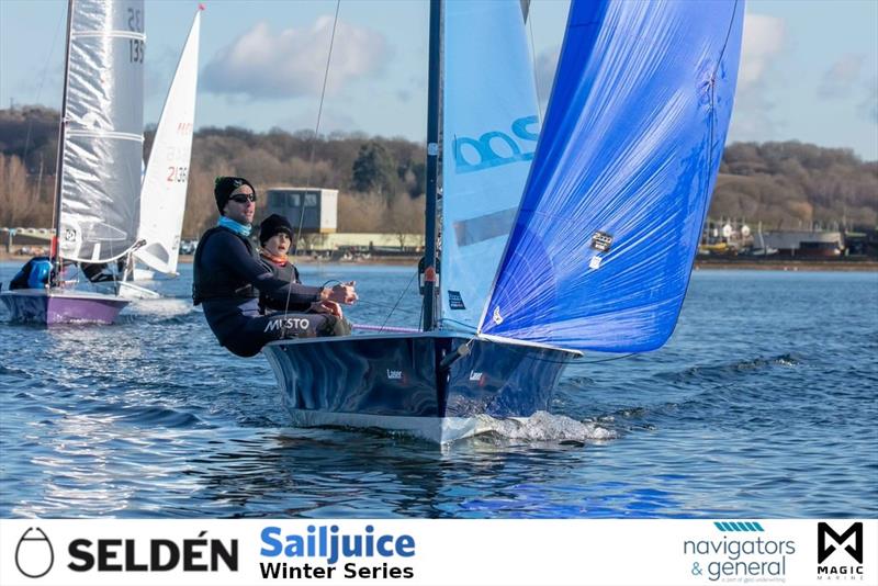 Ben and Sam Pascoe win the Oxford Blue, part of the Seldén Sailjuice Winter Series - photo © Tim Olin / www.olinphoto.co.uk