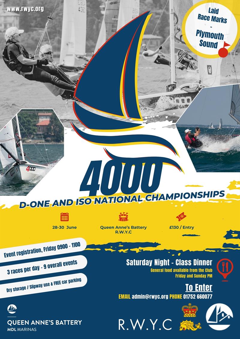 4000 National Championships to be joined by ISO's and D1 in a triple-bill regatta in Plymouth photo copyright Royal Western Yacht Club of England taken at Royal Western Yacht Club, England and featuring the 4000 class