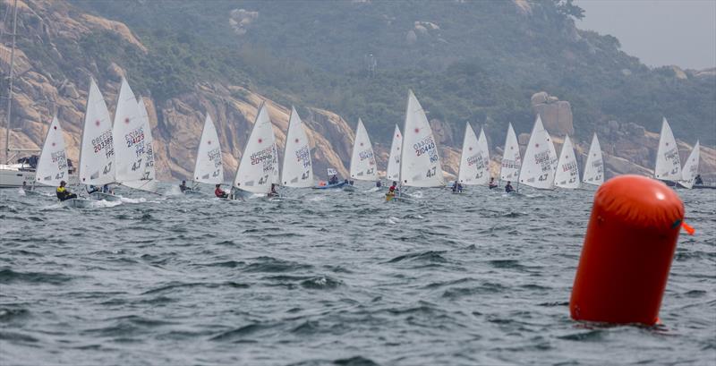 Laser 4.7s on the reach. Hong Kong Raceweek 2019 photo copyright RHKYC / Guy Nowell taken at Royal Hong Kong Yacht Club and featuring the ILCA 4 class