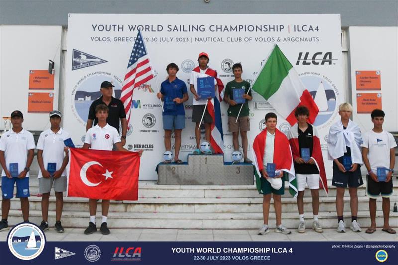 2023 ILCA 4 Youth Worlds at Volos, Greece Prize Giving photo copyright Nikos Zagas / ZAGAS Photography taken at Nautical Club of Volos & Argonauts and featuring the ILCA 4 class