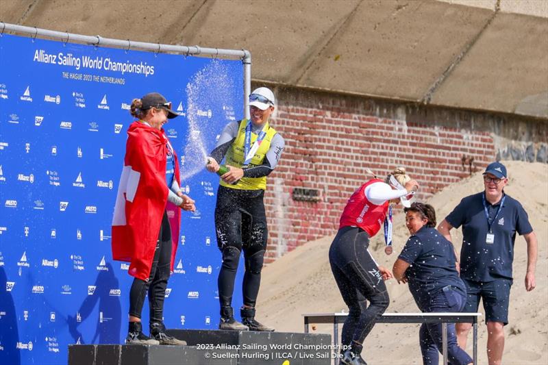 2023 Allianz Sailing World Championships Women's ILCA 6 Podium - photo © Suellen Hurling / Live Sail Die / ILCA