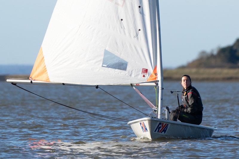 Amelia Kilgour finished 4th in the first race - third week of the RCYC Snow Globe photo copyright Petru Balau Sports Photography / sports.hub47.com taken at Royal Corinthian Yacht Club, Burnham and featuring the ILCA 4 class