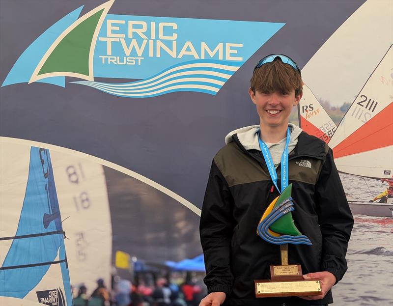 Callum Marshall at the Eric Twiname Championships prize giving photo copyright Iain Marshall taken at Rutland Sailing Club and featuring the ILCA 4 class