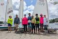 Coaches and sailors at High Performance Race Training Clinic, Canash Beach, St Vincent