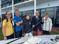 Talking ILCA sailing at the RYCT L to R: Cordelia Davey, Nick Jones, Indy Cooper, Nick Rogers and Cameron Underwood