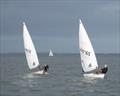 ILCA 6 finish with D Peelo and H Dunne on Howth YC Dinghy Frostbites Spring Series Day 4