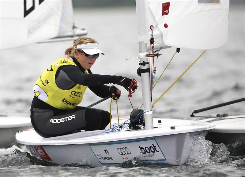 Viktorija Andrulyite from Lithuania on day 7 of Kieler Woche 2015 photo copyright Otto Kasch taken at Kieler Yacht Club and featuring the ILCA 6 class