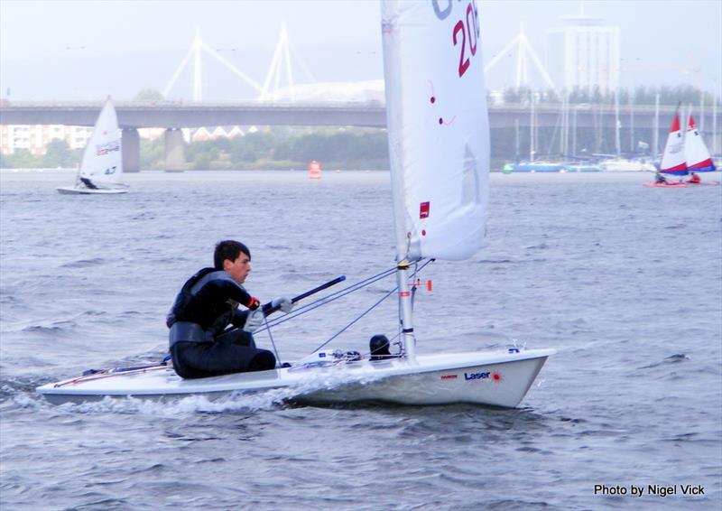 1st General Handicap, Theo Phillips at the RYA Zone Championships in Cardiff Bay photo copyright Nigel Vick taken at Cardiff Bay Yacht Club and featuring the ILCA 6 class