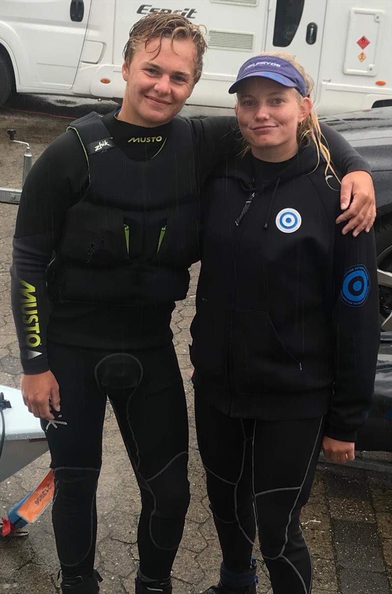 Arthur Fry & Matilda Nicholls at the Laser Radial Youth World Championships in Kiel photo copyright Event Media taken at Kieler Yacht Club and featuring the ILCA 6 class