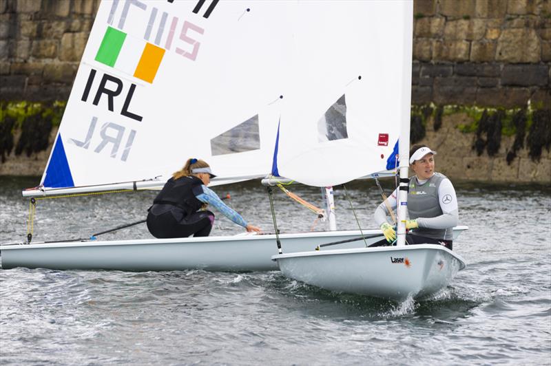 Olympic Silver medallist Annalise Murphy and fellow Toyko contender Aoife Hopkins in action on Dun Laoghaire Harbour - photo © David Branigan / Oceansport