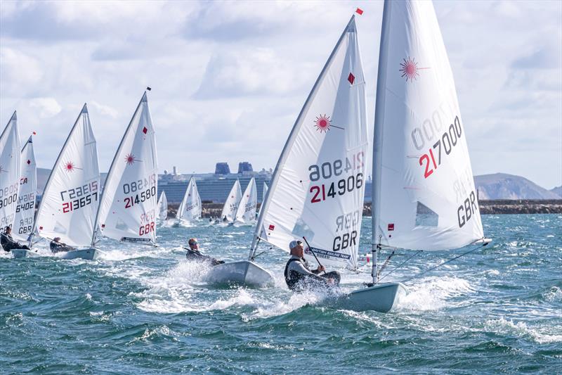 Arthur Farley and Matilda Nicholls during the UKLA ILCA 6 Masters Nationals at the WPNSA  photo copyright Georgie Altham / www.facebook.com/galthamphotography taken at Weymouth & Portland Sailing Academy and featuring the ILCA 6 class