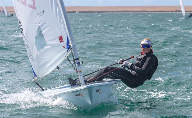 Arabella Sabberton during the UKLA ILCA 6 Masters Nationals at the WPNSA  photo copyright Georgie Altham / www.facebook.com/galthamphotography taken at Weymouth & Portland Sailing Academy and featuring the ILCA 6 class