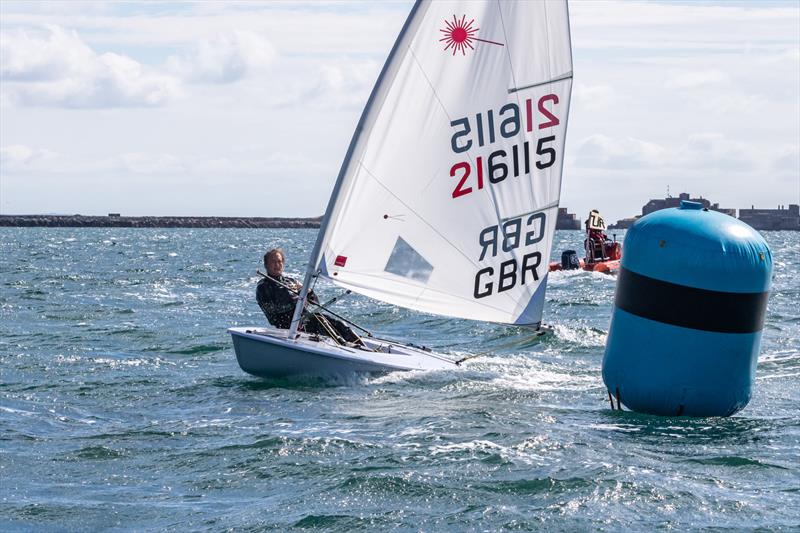 Jon Emmett during the UKLA ILCA 6 Masters Nationals at the WPNSA  photo copyright Georgie Altham / www.facebook.com/galthamphotography taken at Weymouth & Portland Sailing Academy and featuring the ILCA 6 class