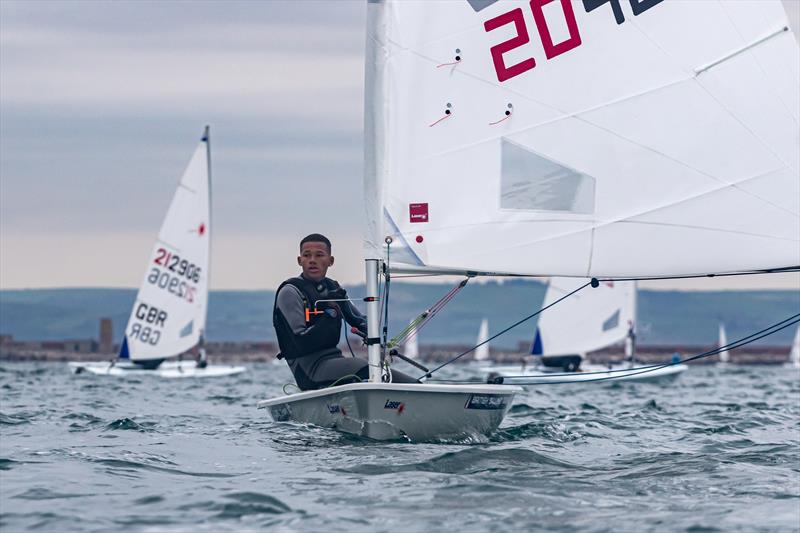 Kai Hockley sailing in Portland Harbour photo copyright Scaramouche taken at Weymouth & Portland Sailing Academy and featuring the ILCA 6 class
