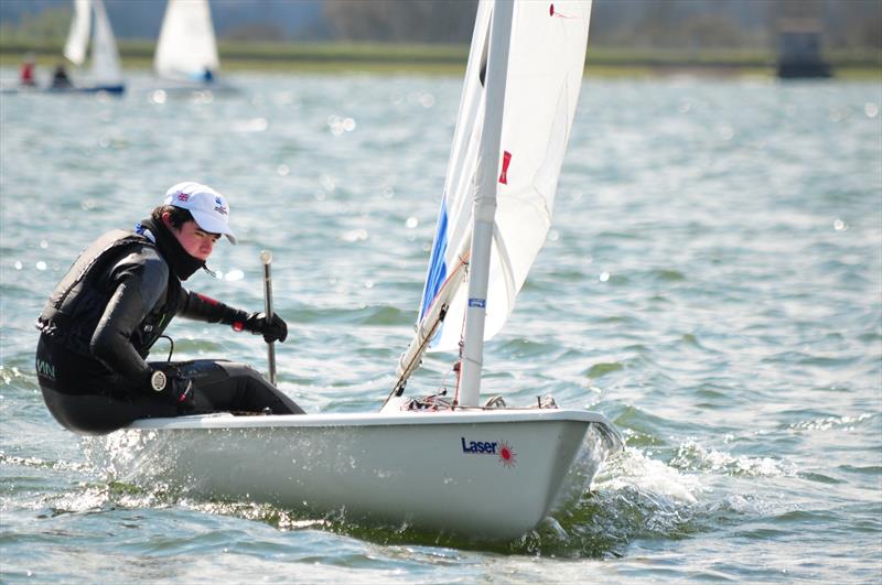 Josh Lyttle during the ILCA Spring Series at Queen Mary photo copyright Simon Winkley taken at Queen Mary Sailing Club and featuring the ILCA 6 class