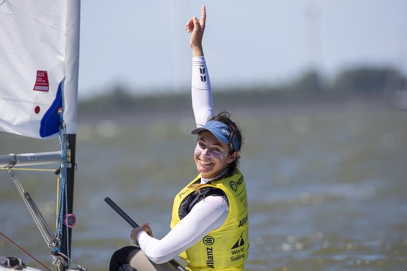 France's Marie Barrue wins the Laser Radial class at the Hempel World Cup Series - Allianz Regatta in Medemblik - photo © Sander van der Borch / Allianz Regatta