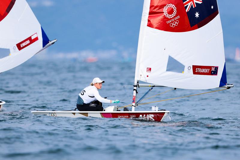 Mara Stransky (AUS) in the Women's ILCA 6 on Tokyo 2020 Olympic Sailing Competition Day 2 photo copyright Sailing Energy / World Sailing taken at  and featuring the ILCA 6 class