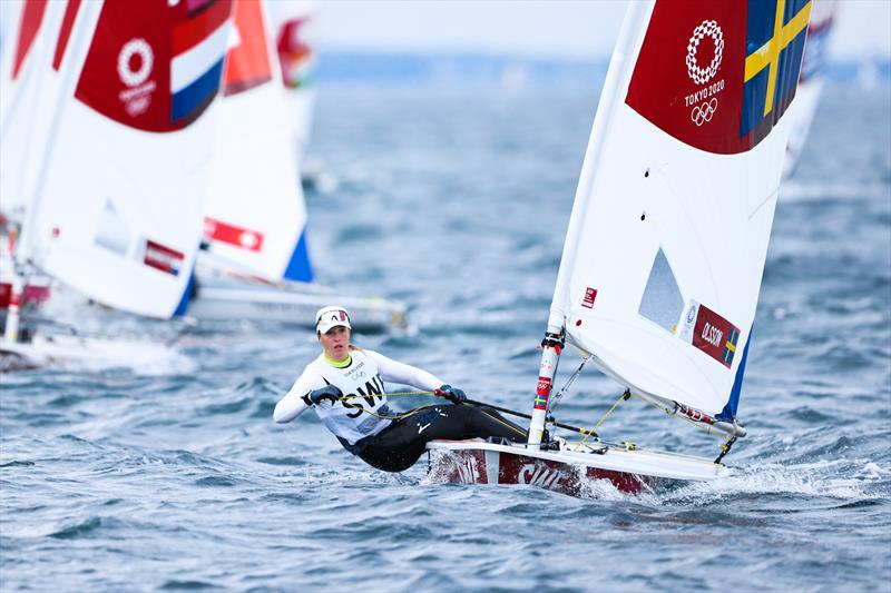 Josefin Olsson (SWE) on Tokyo 2020 Olympic Sailing Competition Day 3 photo copyright Sailing Energy / World Sailing taken at  and featuring the ILCA 6 class