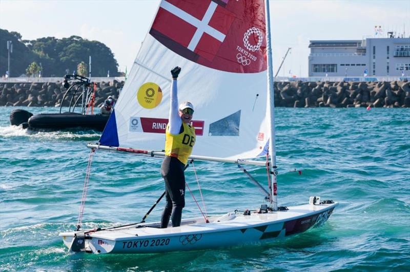 Gold for Denmark's Anne-Marie Rindom in the Women's Laser Radial at the Tokyo 2020 Olympic Sailing Competition photo copyright Sailing Energy / World Sailing taken at  and featuring the ILCA 6 class