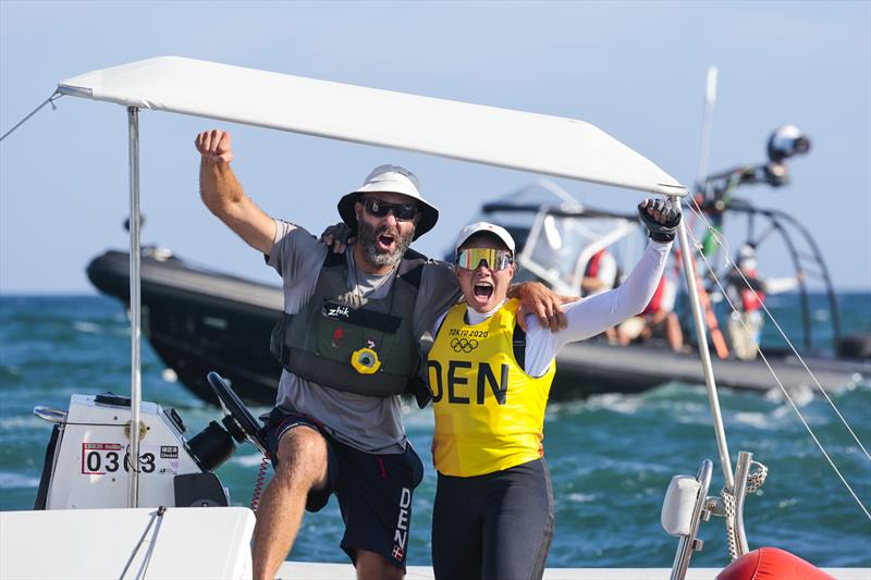 Gold for Denmark's Anne-Marie Rindom in the Women's Laser Radial at the Tokyo 2020 Olympic Sailing Competition photo copyright Sailing Energy / World Sailing taken at  and featuring the ILCA 6 class