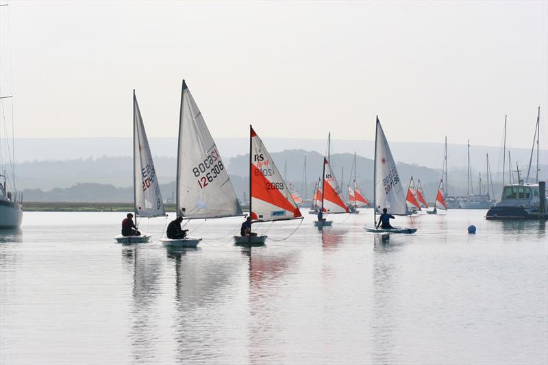 Fleets in the River Cronin during the the Isle of Wight Youth and Junior Championships at Yarmouth photo copyright Denise Cronin taken at Yarmouth Sailing Club and featuring the ILCA 6 class