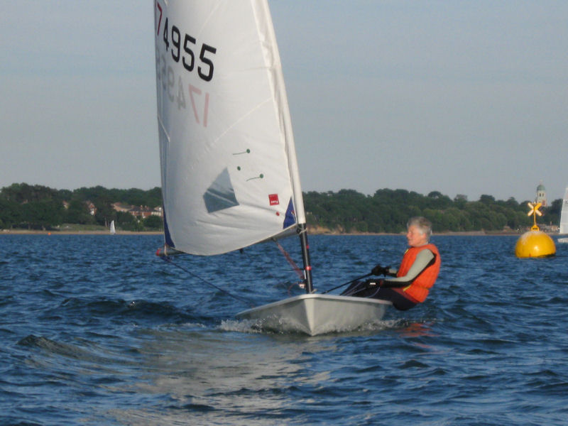 Elizabeth Harris during race 5 of the SWSA Evening Series photo copyright Chris Waddington taken at Southampton Water Sailing Association and featuring the ILCA 6 class