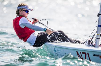 Annabelle Rennie-Younger (NZL) sailing on Day 3 of the 2017 Youth Worlds in Sanya, China - photo © Jesus Renedo / Sailing Energy / World Sailing