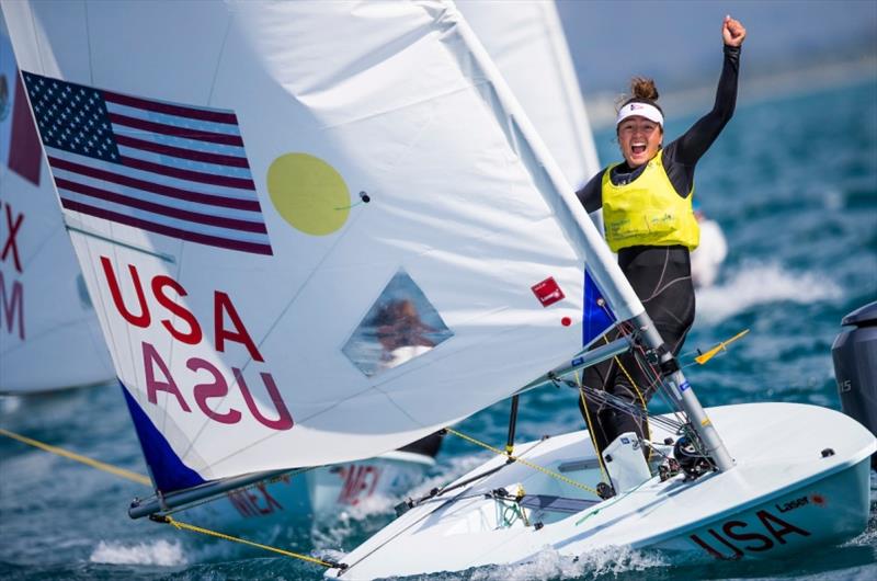 American Laser Radial Girls celebrating - Charlotte Rose - photo © Tomas Moya / Sailing Energy / World Sailing