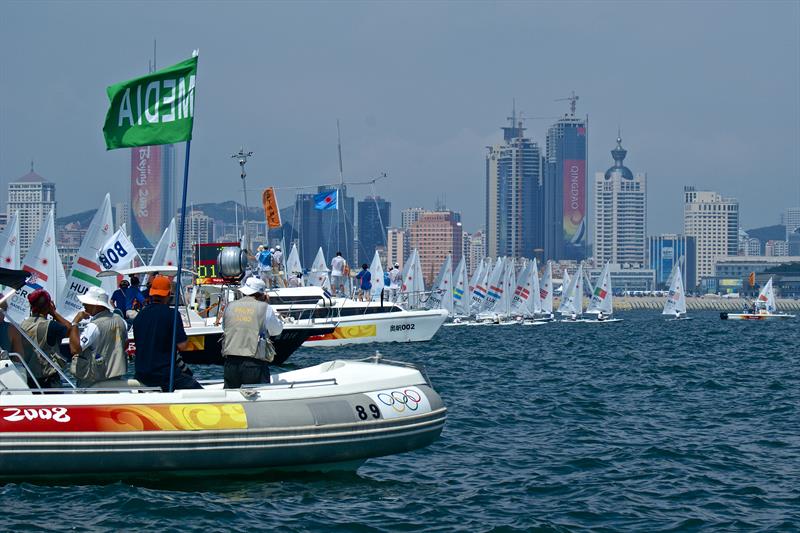 Laser start - Qingdao Olympic Regatta 2008 - photo © Richard Gladwell