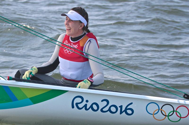 Annalise Murphy (IRL) after wining the Silver medal in the Womens Singlehander (Laser Radial) at the Rio Olympic Regatta photo copyright Richard Gladwell taken at  and featuring the ILCA 6 class