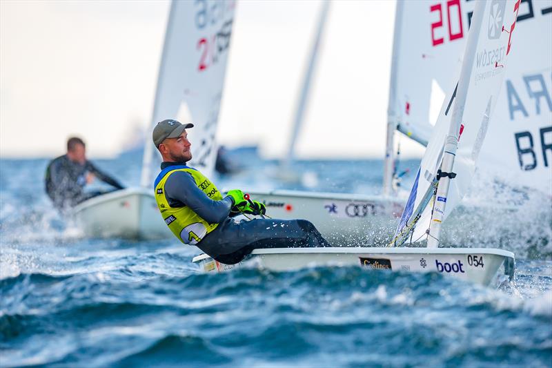 Aleksander Arian (Poland) on day 6 of Kieler Woche photo copyright Sascha Klahn / Kiel Week taken at Kieler Yacht Club and featuring the ILCA 6 class